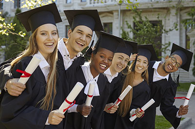 group of high school graduates